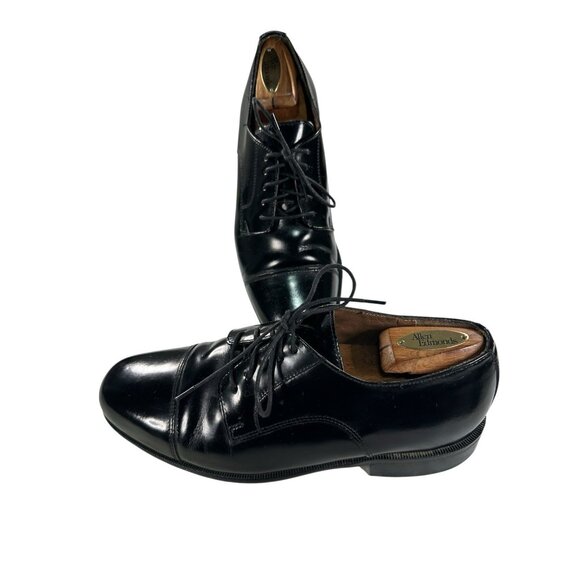 Bostonian Classics Vintage Size 9 M Black Leather Mens Dress Cap Toe Shoes - Picture 1 of 9